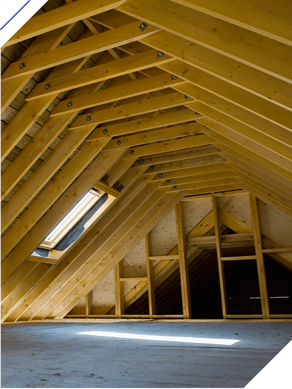 Attic space in newly-built house