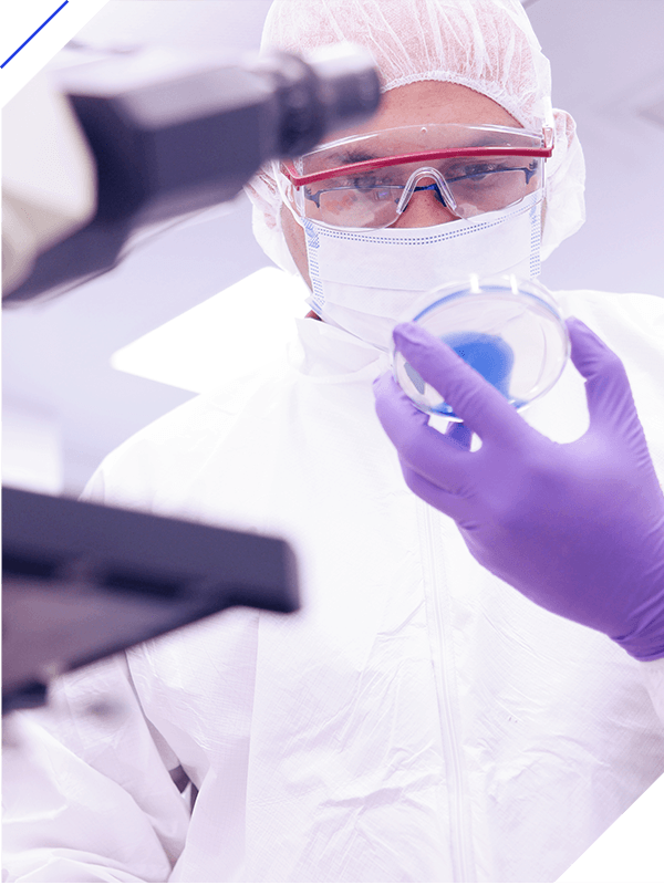 Scientist in a clean room