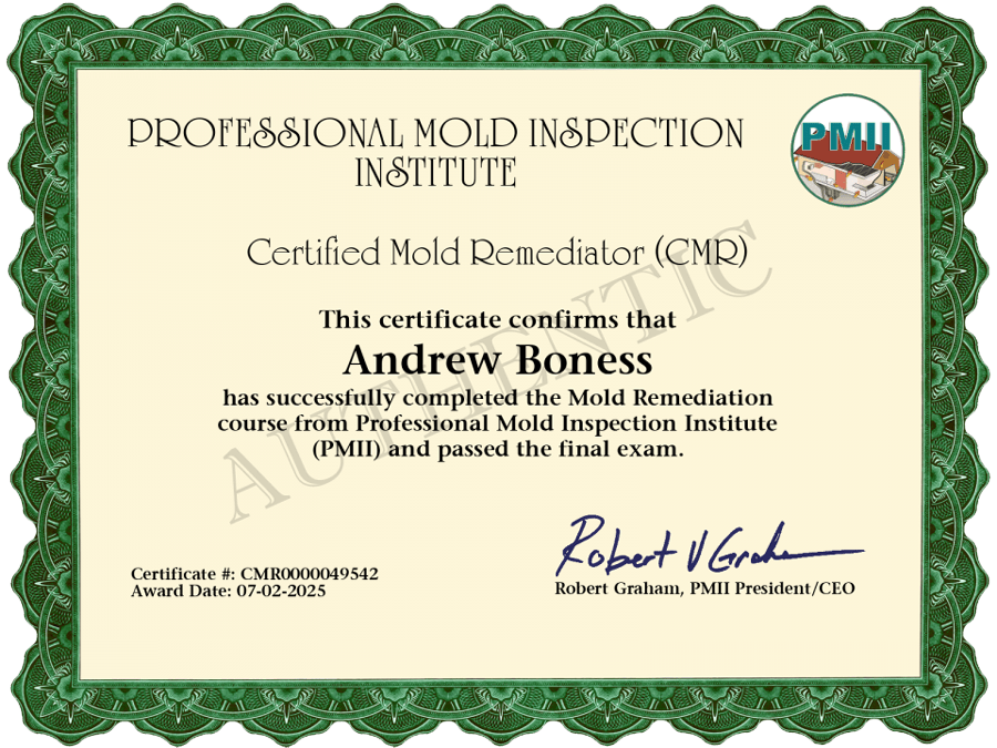 Andrew Boness CMR Certificate